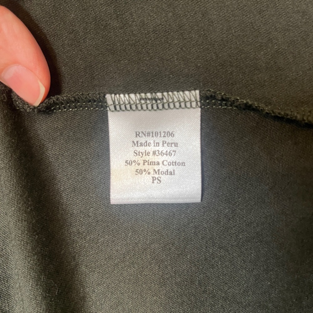 Soft Surroundings Petite S Green Cotton Maxi Dress Pockets Flowy Minimalist - Picture 12 of 12